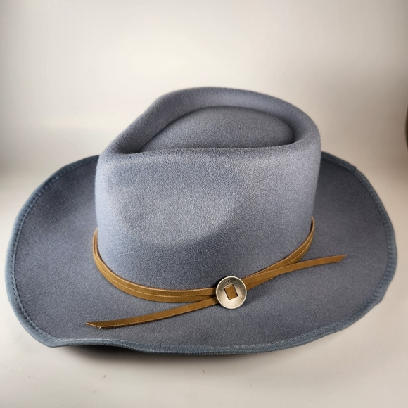FRYE Cowboy Hat One Size Blue Western - Picture 10 of 11